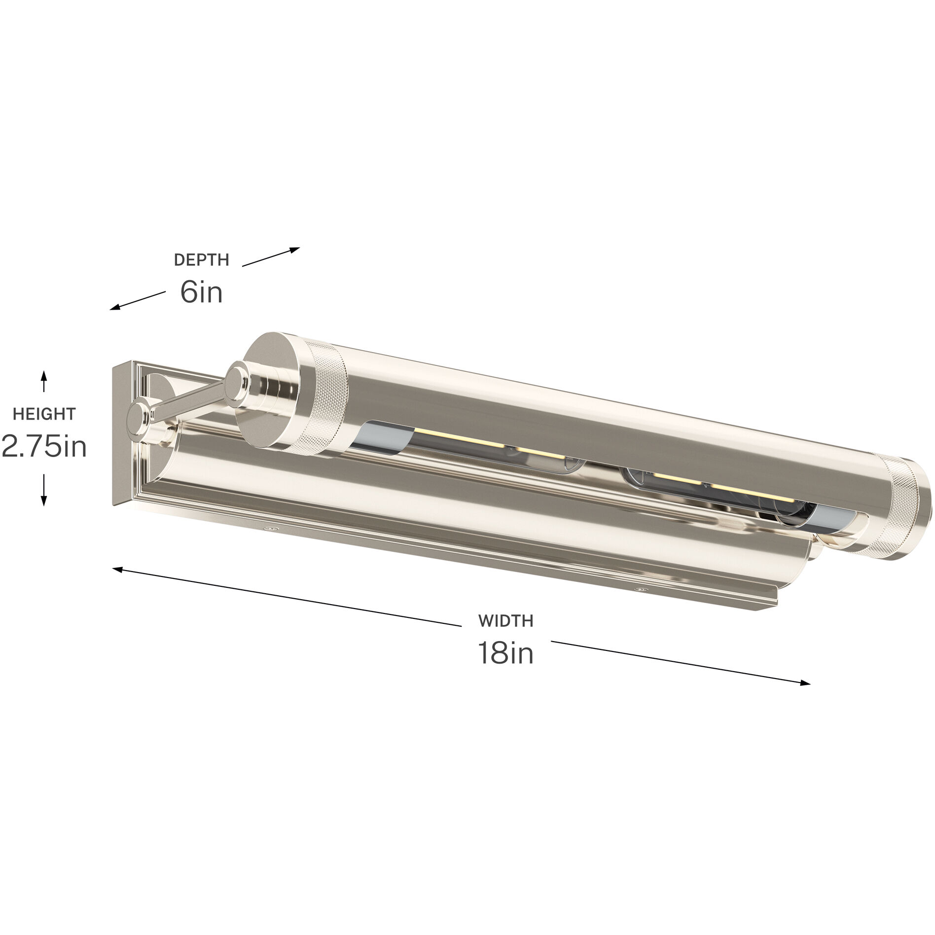 Kenton 26 watt 18 inch Polished Nickel Picture Light Wall Light